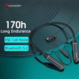 LANGSDOM L5Max neck-mounted sports Bluetooth headset listening to songs semi-in-ear ultra-long battery life noise reduction
