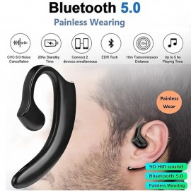 Painless Ear-hook Bluetooth 5.0 EDR Business Headphoneergonomic design Non-earplugs Wireless sport Earphone with Mic
