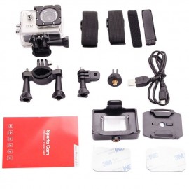 1080p 12MP Action Camera Full HD 2.0 Inch Screen 30 m 98 Foot Waterproof Sports Camera with Accessories Kits for Bicycle Motorcycle Diving Swimming etc
