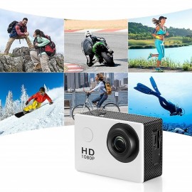 1080p 12MP Action Camera Full HD 2.0 Inch Screen 30 m 98 Foot Waterproof Sports Camera with Accessories Kits for Bicycle Motorcycle Diving Swimming etc
