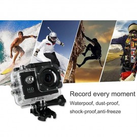 1080p 12MP Action Camera Full HD 2.0 Inch Screen 30 m 98 Foot Waterproof Sports Camera with Accessories Kits for Bicycle Motorcycle Diving Swimming etc
