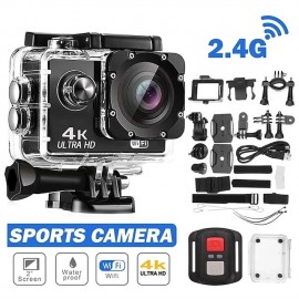 4K Ultra HD Action Camera 4K/30fps WiFi 2 inch 170D Underwater Waterproof Helmet Video Recording Sport Cameras Outdoor Camcorders
