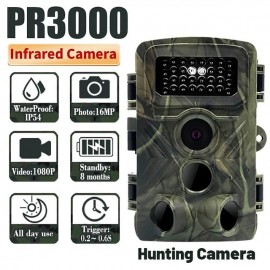 36MP 1080P PR3000 Trail Camera With Night Vision Motion Activated 0.2S Trigger Time Waterproof Outdoor Wildlife Hunting Camera
