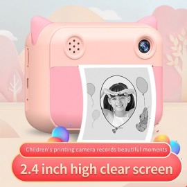 Kids Instant Print Camera 1080P HD Front and Rear Dual Mirror Digital with Photo Paper Kids Toy Camera
