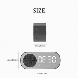 Led Mirror Digital Alarm Clock Speaker Wireless Clock For Home Office Big Time Display Table Alarm Clock Wireless Speaker Subwoofer Music Player Support
