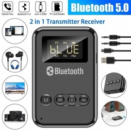 9 IN 1 bluetooth 5.0 Audio Transmitter Receiver Stereo Music Wireless Adapter 3.5mm AUX Jack FM Transmitter for Car TV MP3 PC
