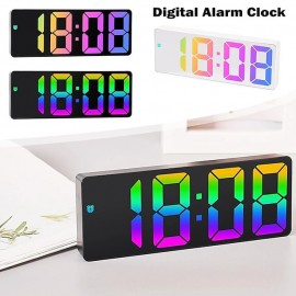 Digital Alarm Clock Color Font LED Display Bedroom Electronic Desktop Alarm Clock
