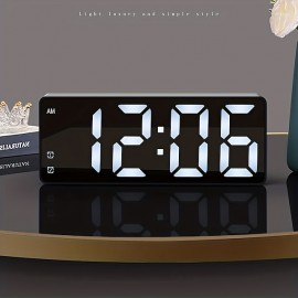 Digital Electronic Alarm Clock Large LED Alarm Clock With Temperature Display 12/24 Hours Snooze USB Plug Or AAA Power Supply Suitable For Bedroom And Living Room (No Batteries And Adapters)
